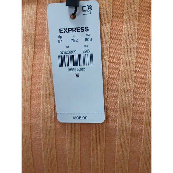 Express Ribbed Knit Midi Sweater  Dress Medium Open Twist Back Feminine - Picture 7 of 7